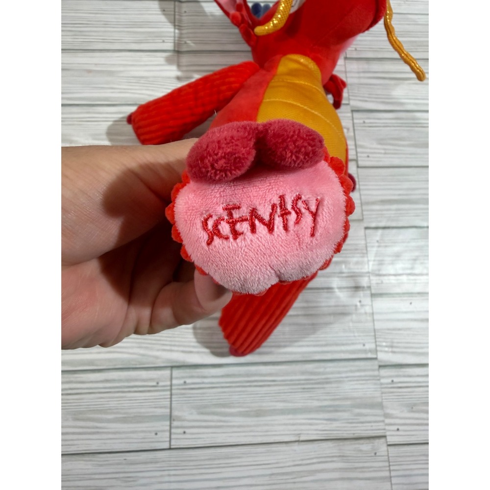 Disney Mulan Mushu Scentsy Buddy Red Dragon Plush Toy Zipper Scent Pak Pocket - Picture 2 of 7
